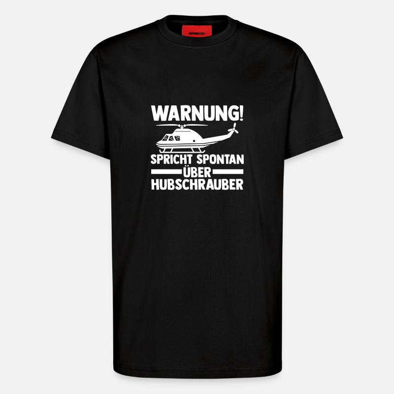Pilote Hélicoptère Hélicoptère - T-shirt bio décontracté fabriqué en UE - SOLID BLACK