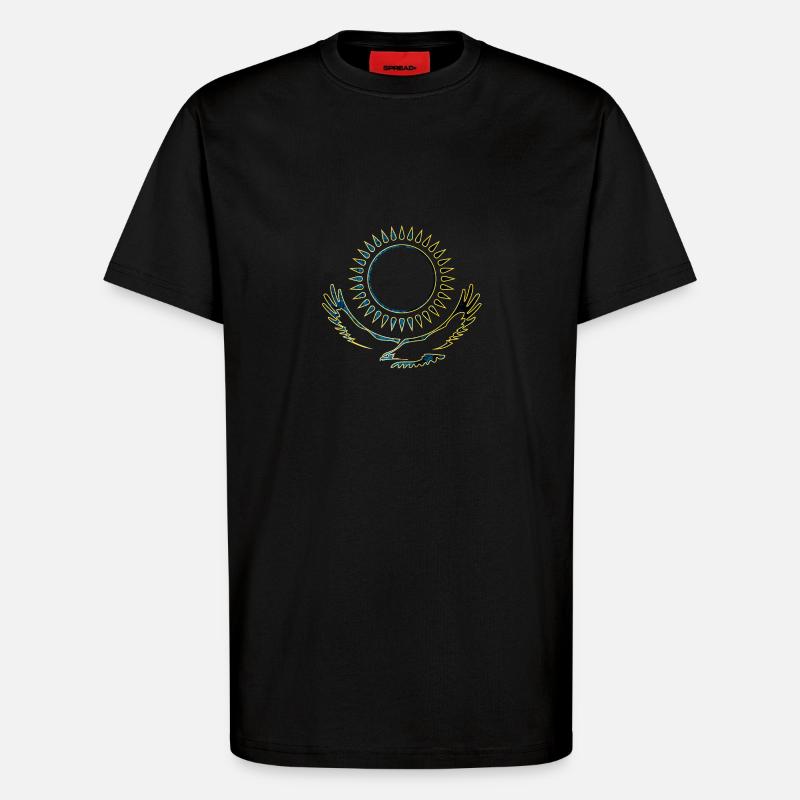Kasachstan Adler edel - T-Shirt - made by SPREAD - SOLID BLACK