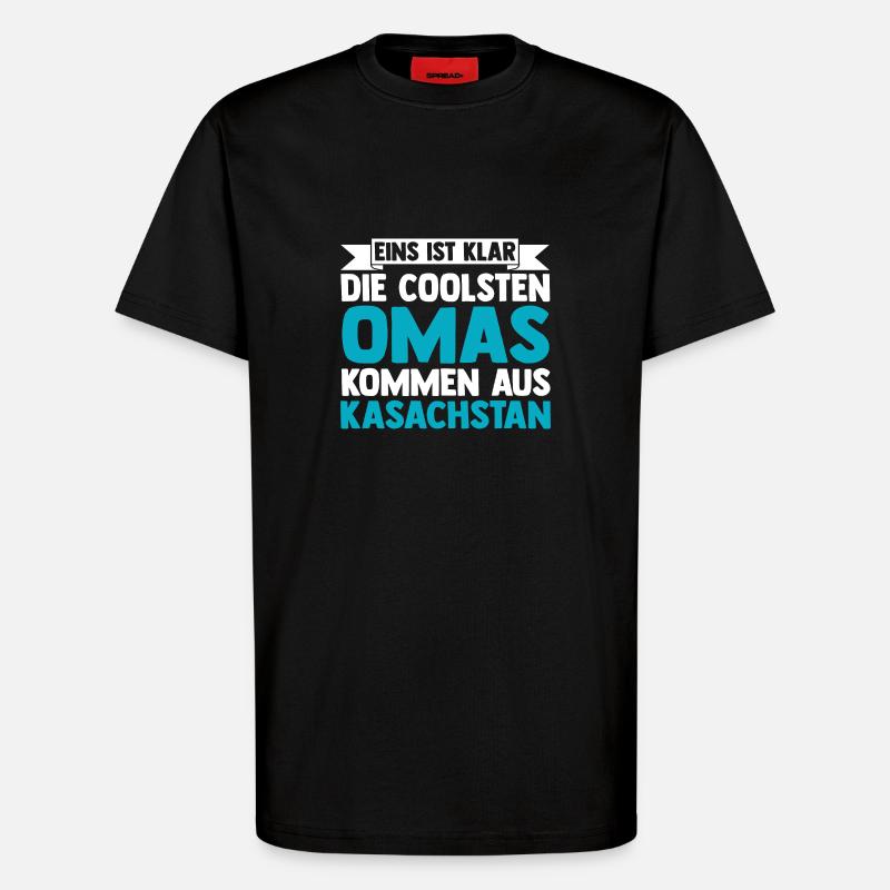 Kasachen Oma Großmutter Kasachstan - T-Shirt - made by SPREAD - SOLID BLACK