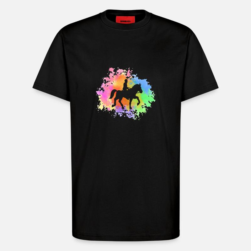 Reiten Pferde - T-Shirt - made by SPREAD - SOLID BLACK