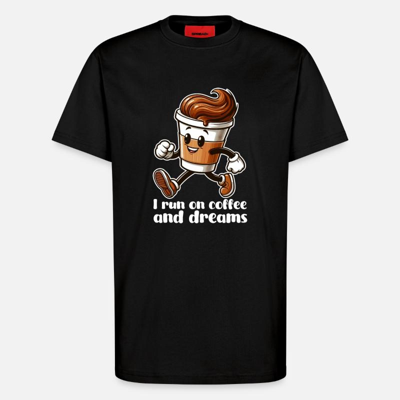 Kaffee Träume Geschenk - T-Shirt - made by SPREAD - SOLID BLACK