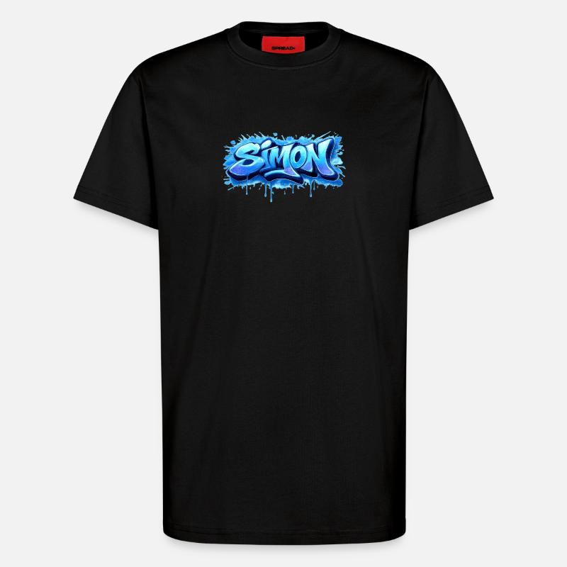 Graffiti SIMON Name Gift Ideal Printable - T-Shirt - made by SPREAD - SOLID BLACK