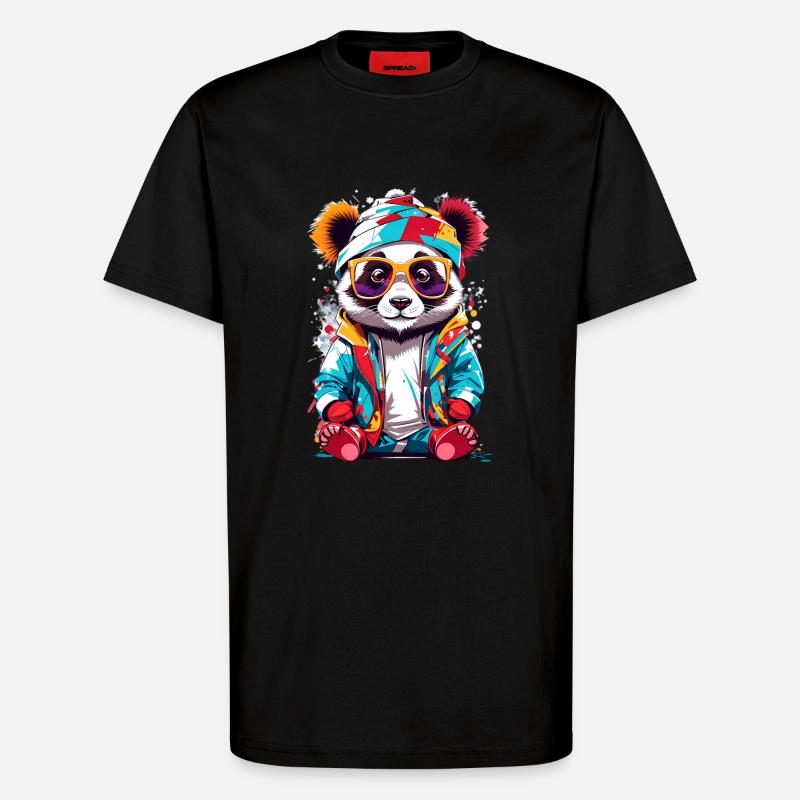Coole Panda - T-Shirt - made by SPREAD - SOLID BLACK