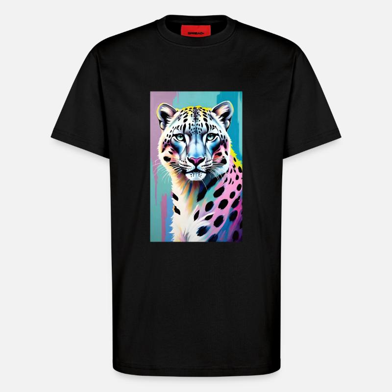 Snow Leopard | Leopard | Predator - T-Shirt - made by SPREAD - SOLID BLACK