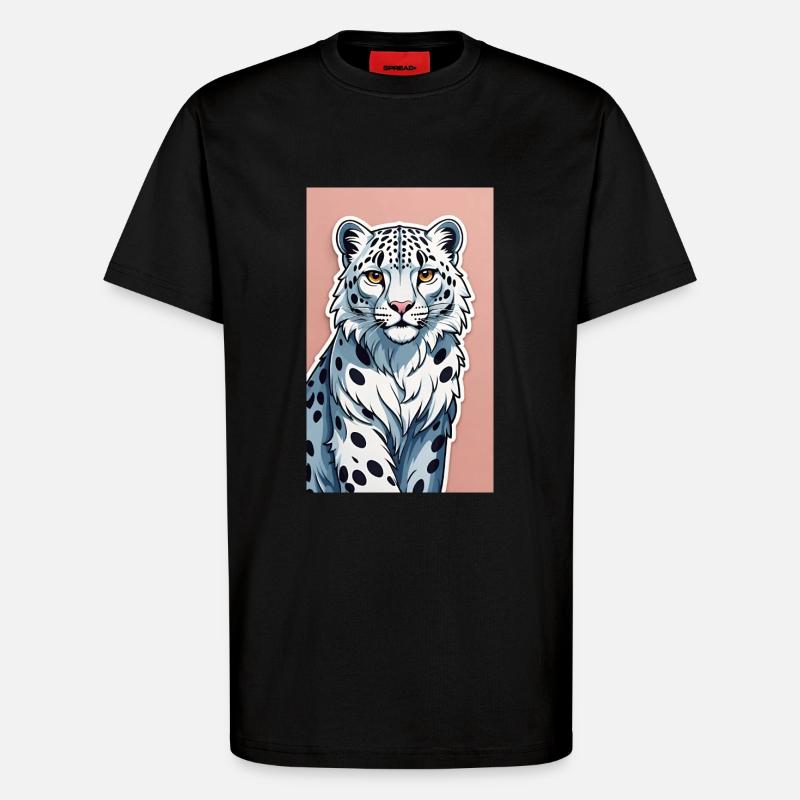 Snow Leopard | Leopard | Predator - T-Shirt - made by SPREAD - SOLID BLACK