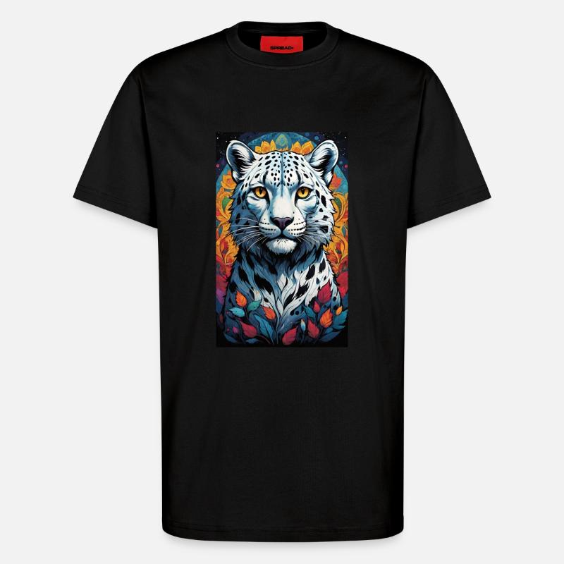 Snow Leopard | Leopard | Predator - T-Shirt - made by SPREAD - SOLID BLACK