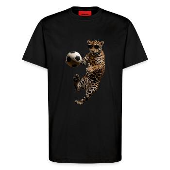 Jaguar - T-Shirt - made by SPREAD - SOLID BLACK - Front - Alina (178cm) & Michal (187cm)