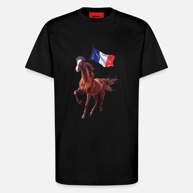 Pferd - T-Shirt - made by SPREAD - SOLID BLACK
