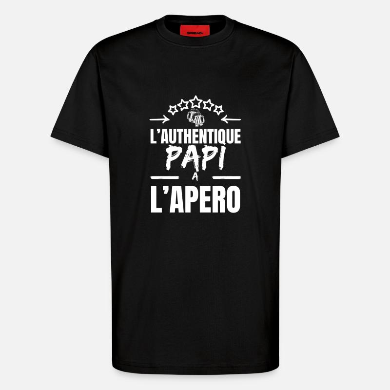 DER AUTHENTISCHE OPA BEIM APERITIF - T-Shirt - made by SPREAD - SOLID BLACK
