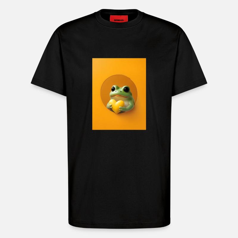 Frosch Herz niedlich Geschenk - T-Shirt - made by SPREAD - SOLID BLACK
