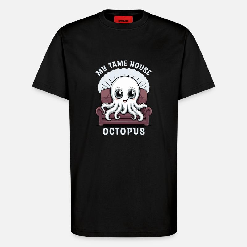 Cute Octopus - T-Shirt - made by SPREAD - SOLID BLACK