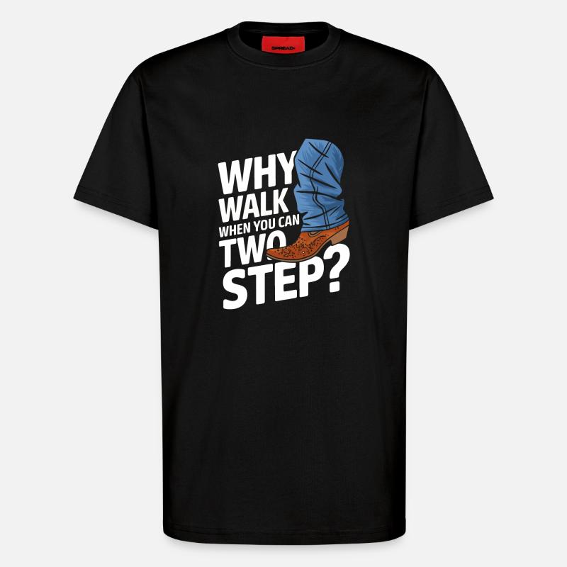 Line Dancing Dancing Dancers - T-Shirt - made by SPREAD - SOLID BLACK
