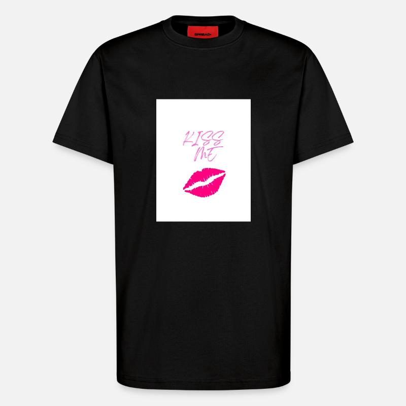 Kiss M e - T-shirt bio décontracté fabriqué en UE - SOLID BLACK