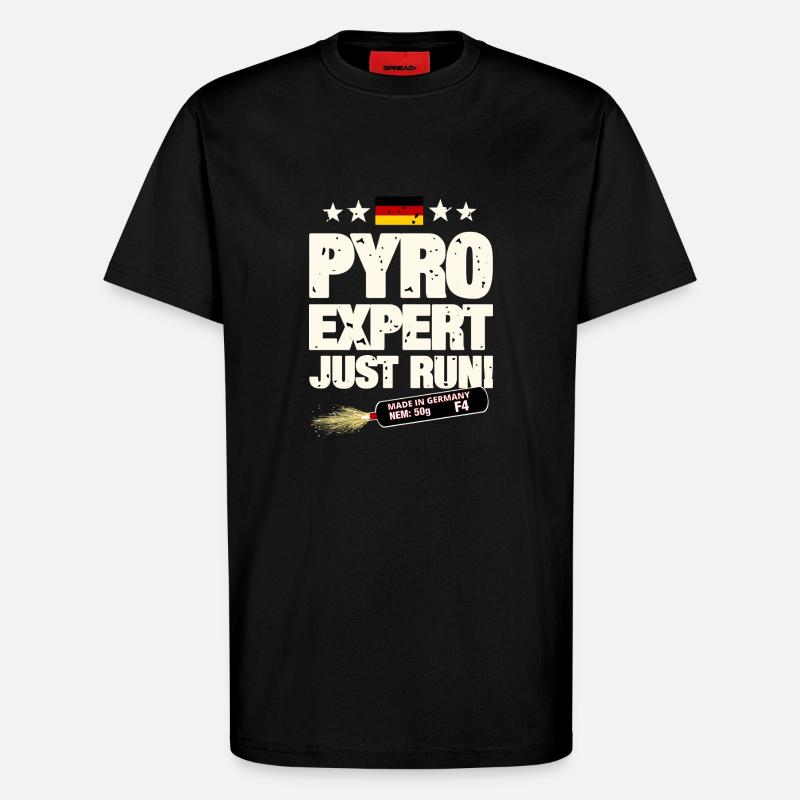 Pyro Pyrotechnik - T-Shirt - made by SPREAD - SOLID BLACK