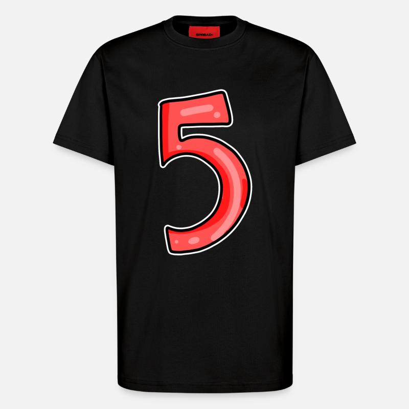 5 rot - T-Shirt - made by SPREAD - SOLID BLACK