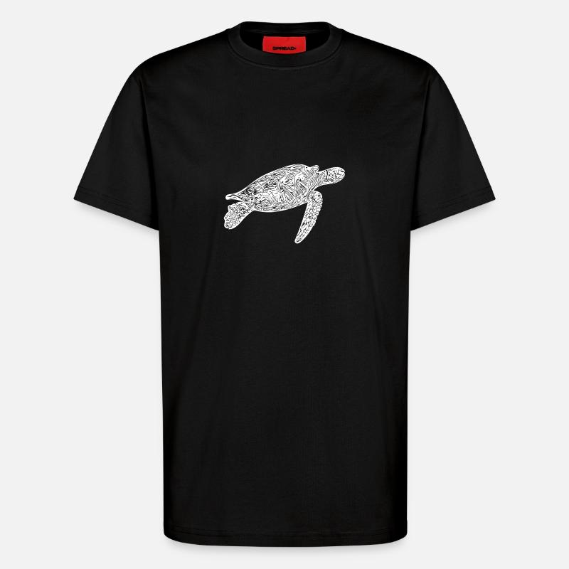 Sea Turtle - Water Turtle - T-Shirt - made by SPREAD - SOLID BLACK