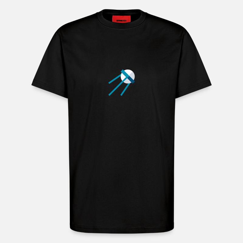 Satellit im All – Blaues Space Icon - T-Shirt - made by SPREAD - SOLID BLACK