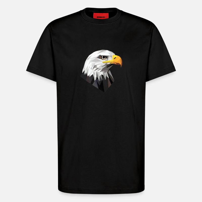 AdlerKopf Low Poly Logo Design - T-Shirt - made by SPREAD - SOLID BLACK
