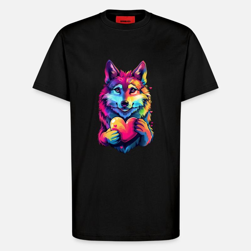 Wolf - T-Shirt - made by SPREAD - SOLID BLACK