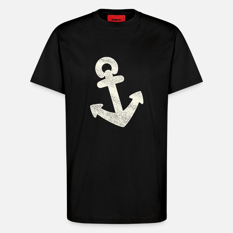 Anker distressed - T-Shirt - made by SPREAD - SOLID BLACK