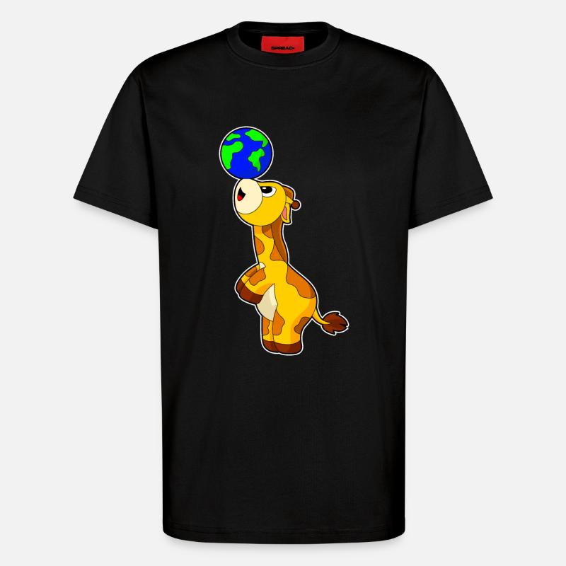 Giraffe Erde - T-Shirt - made by SPREAD - SOLID BLACK