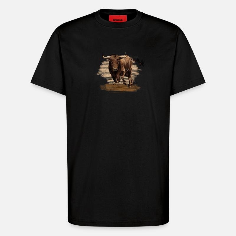 Bull - T-Shirt - made by SPREAD - SOLID BLACK