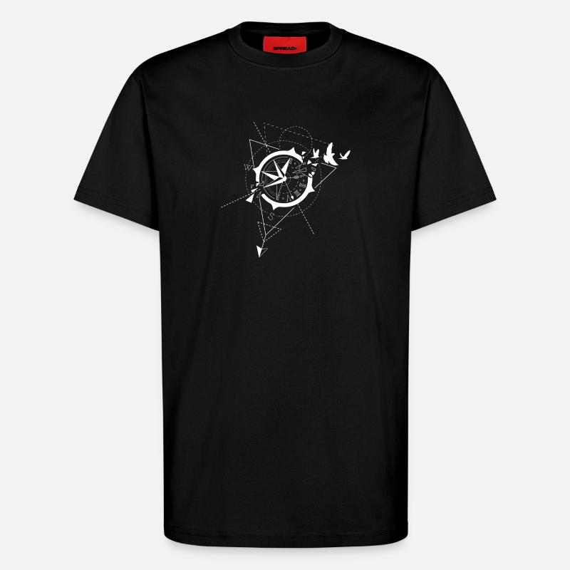 Kompass - T-Shirt - made by SPREAD - SOLID BLACK