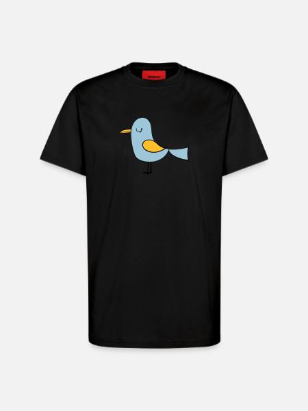 oiseau - T-shirt bio décontracté fabriqué en UE - SOLID BLACK