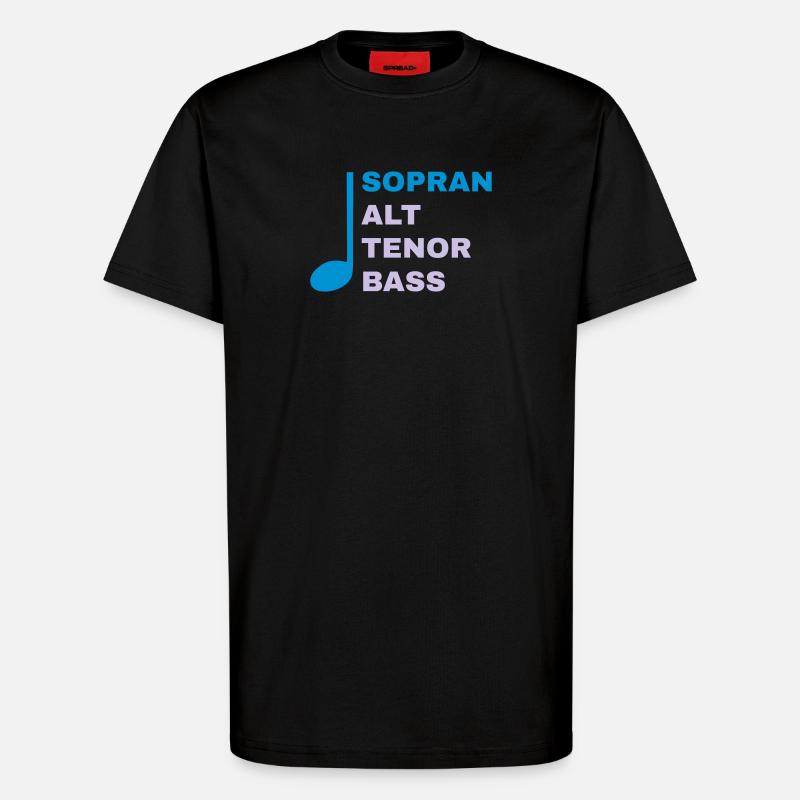 SATB mit Note - Sopran - T-Shirt - made by SPREAD - SOLID BLACK