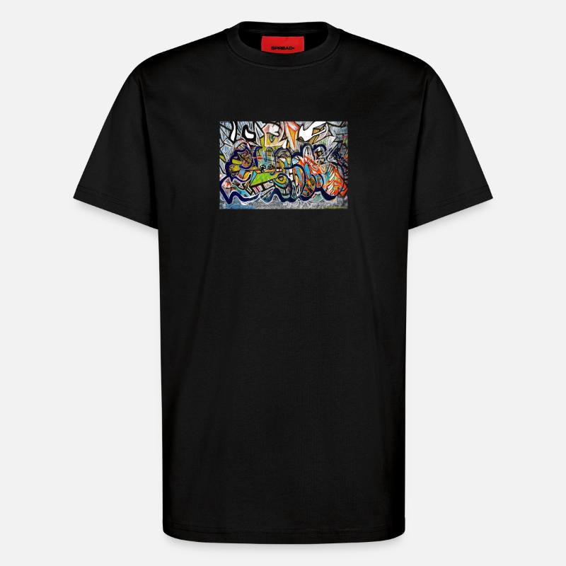 graffiti wall - T-Shirt - made by SPREAD - SOLID BLACK