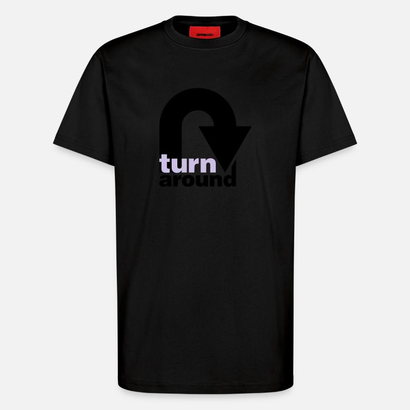 turn around | undrehen | arrow | pfeil - T-shirt bio décontracté fabriqué en UE - SOLID BLACK