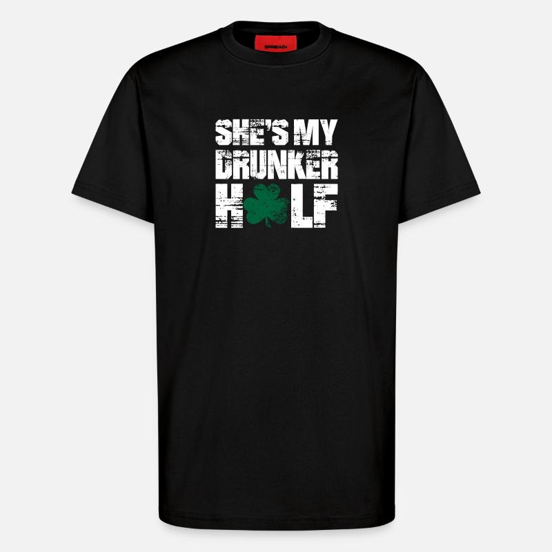 C’est mon trèfle ivre - T-shirt bio décontracté fabriqué en UE - SOLID BLACK