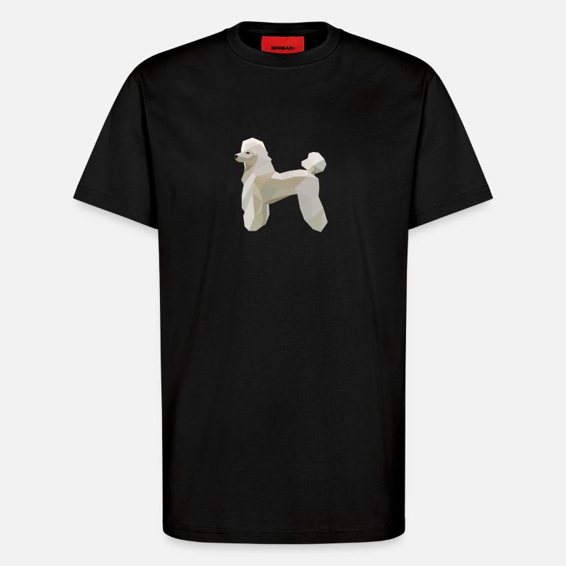 Low-Poly Pudel Hund - T-Shirt - made by SPREAD - SOLID BLACK