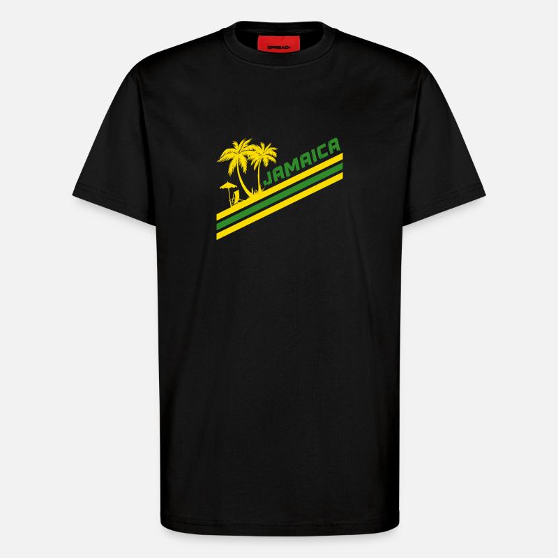 Jamaika Palmen / Geschenk Karibik - T-Shirt - made by SPREAD - SOLID BLACK