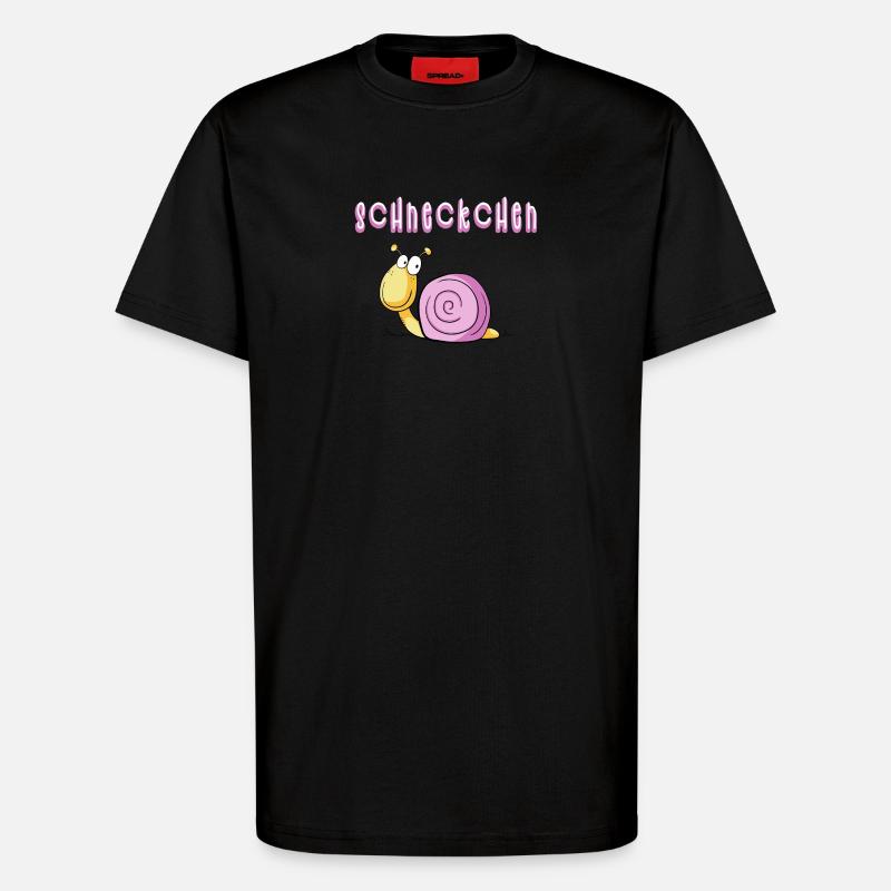 Lustige Scheckchen Schnecke I Comic - T-Shirt - made by SPREAD - SOLID BLACK