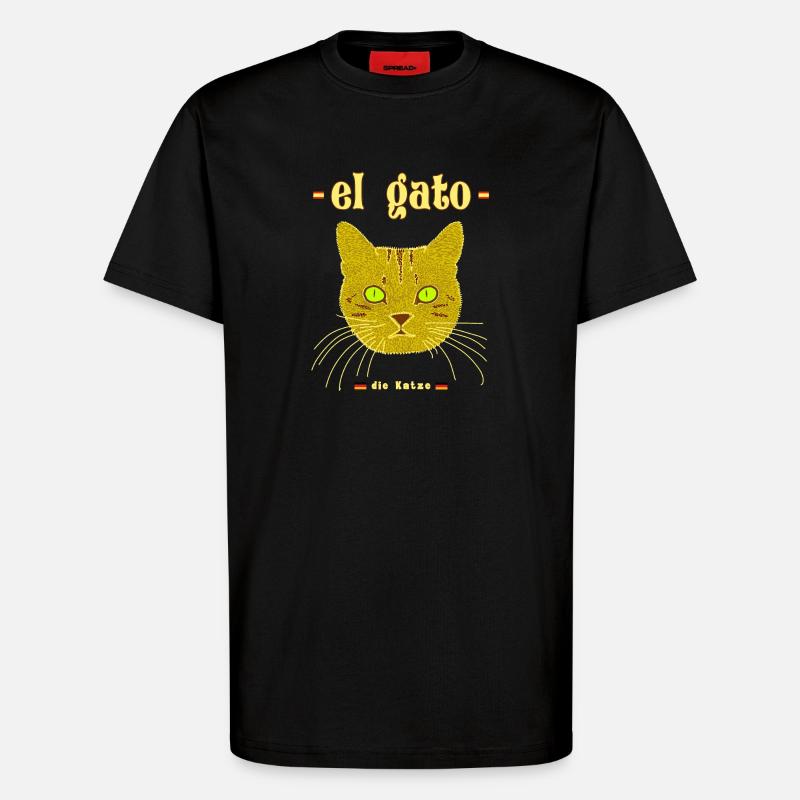 Die Katze auf Spanisch - T-Shirt - made by SPREAD - SOLID BLACK