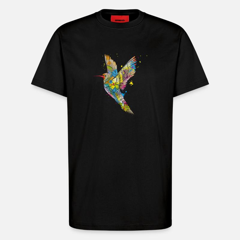 Kolibri Graffiti - T-Shirt - made by SPREAD - SOLID BLACK
