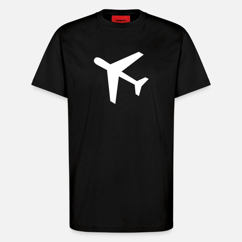 Symbol Flugzeug - T-Shirt - made by SPREAD - SOLID BLACK