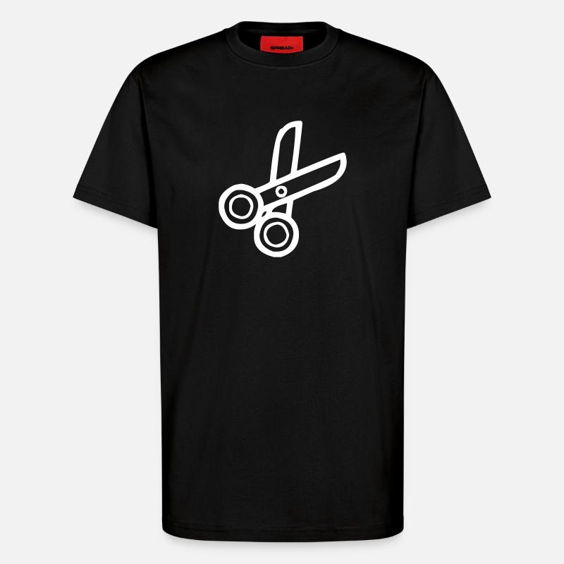 Ciseaux pour couper - T-shirt bio décontracté fabriqué en UE - SOLID BLACK