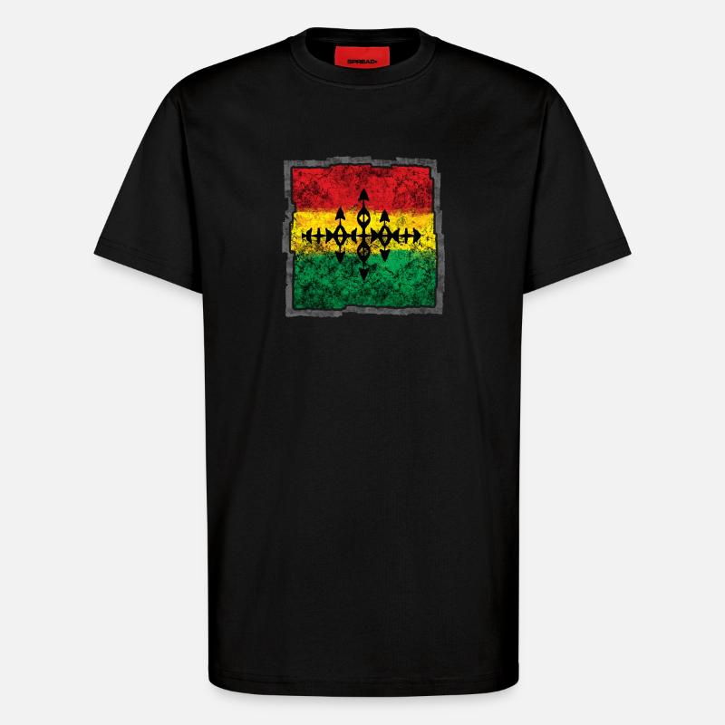 Abstraktes Reggae Färbe-Cross - T-Shirt - made by SPREAD - SOLID BLACK