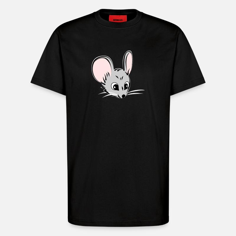 Maus Mauskopf Mäusekopf - T-Shirt - made by SPREAD - SOLID BLACK
