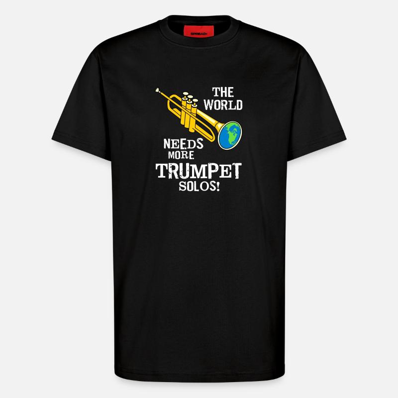 Trompete Solos Weißer Text - T-Shirt - made by SPREAD - SOLID BLACK