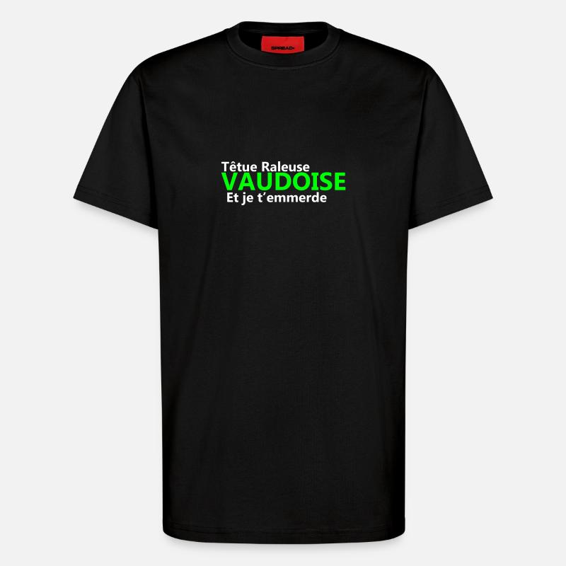 Têtue râleuse vaudoise - T-shirt bio décontracté fabriqué en UE - SOLID BLACK