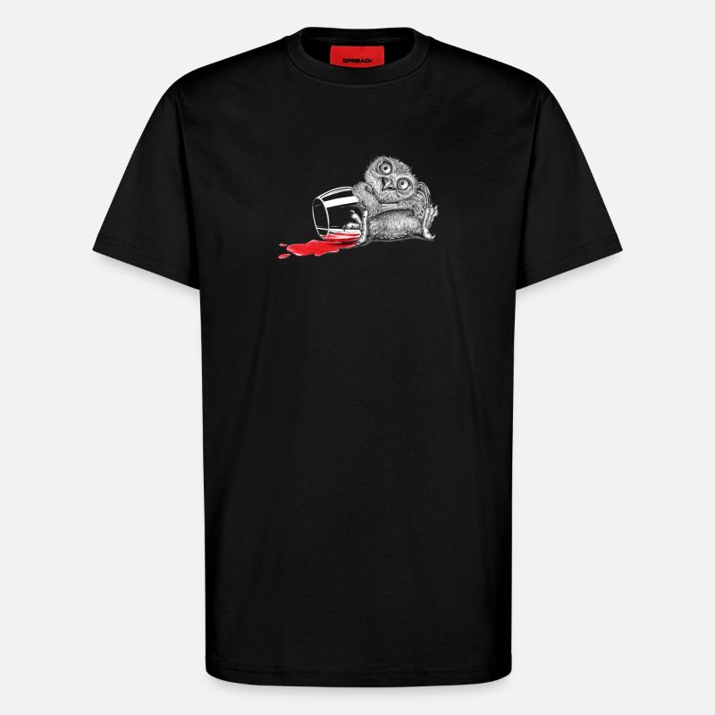 Beschwipste Eule - T-Shirt - made by SPREAD - SOLID BLACK