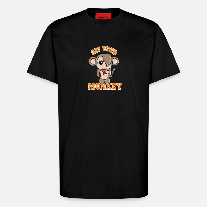 Affe Emo - T-Shirt - made by SPREAD - SOLID BLACK