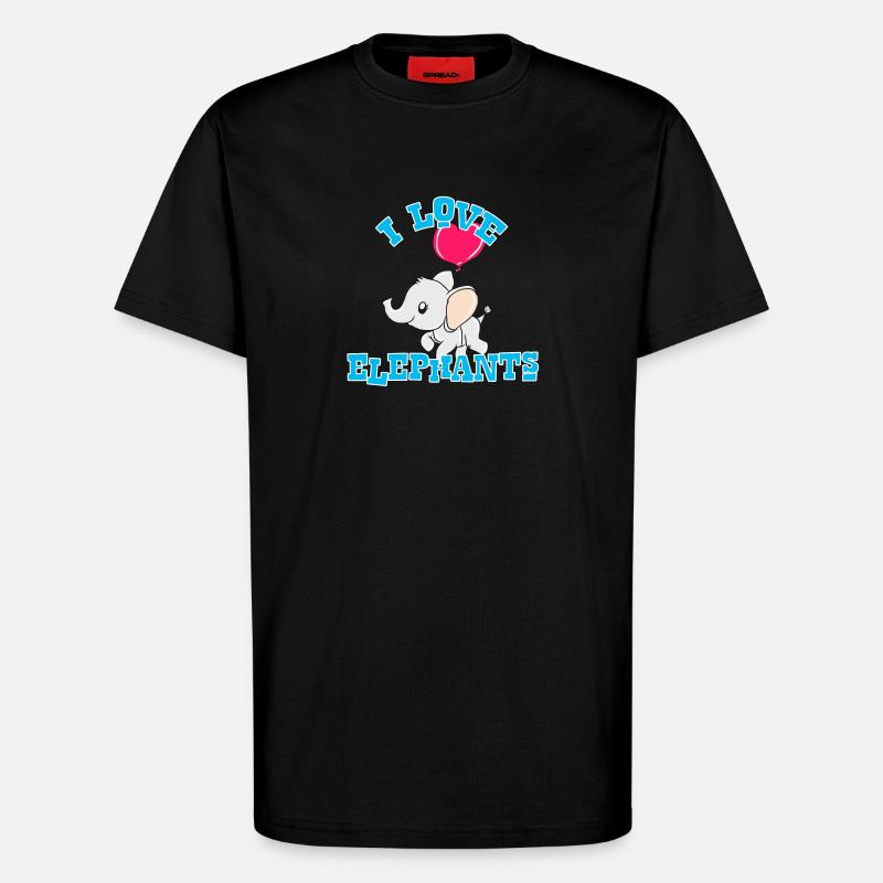 Elefant - T-Shirt - made by SPREAD - SOLID BLACK