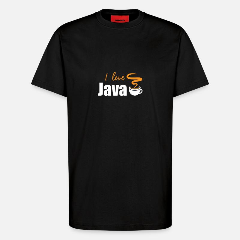 J'aime Java - T-shirt bio décontracté fabriqué en UE - SOLID BLACK