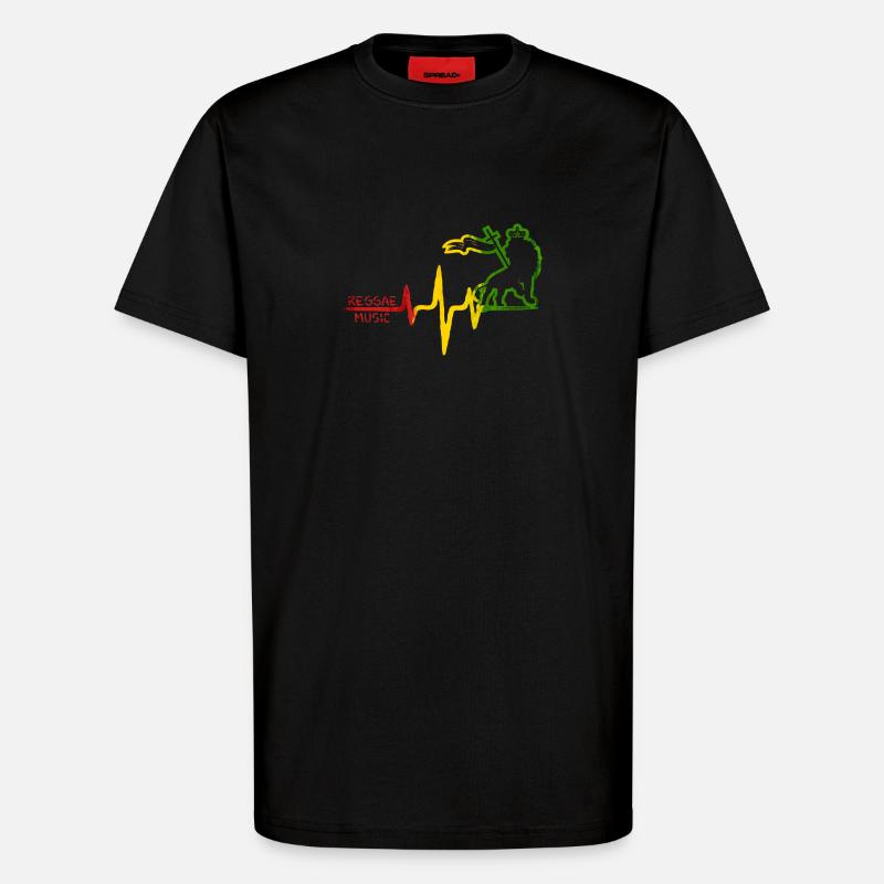 Reggae Löwe Rhythmus Icon - T-Shirt - made by SPREAD - SOLID BLACK