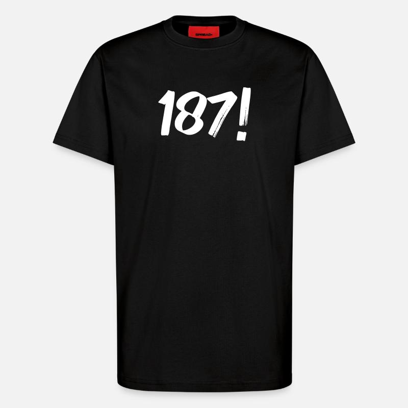 Numbers One Eight Seven - T-Shirt - made by SPREAD - SOLID BLACK