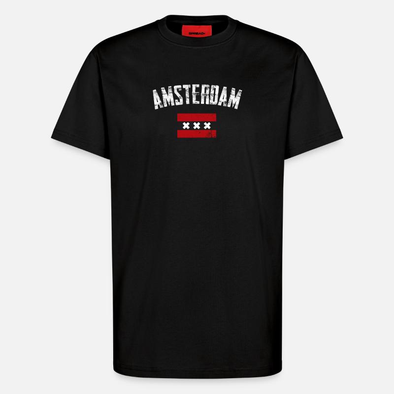 Amsterdam Bold Crest Tee - T-Shirt - made by SPREAD - SOLID BLACK